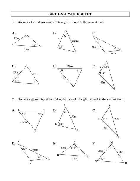 The <b>law</b> <b>of</b> <b>sines</b> is applied to find the measures of an angle or the length of a side in a triangle. . Law of sines quiz pdf